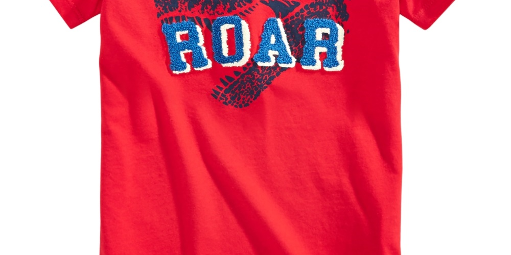 Camiseta infantil infantil Epic Threads Roar Tufted Chenille, tamanho 4, vermelha