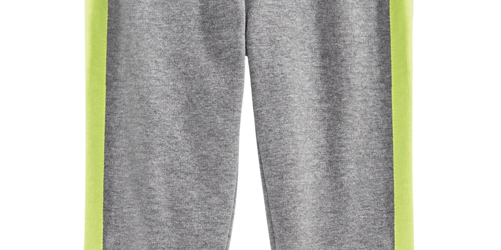 Calça jogger infantil First Impressions com listras laterais para bebês meninos, cinza, tamanho 3