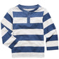 Camiseta Henley Listrada para Menino First Impressions Azul Tamanho 12 MOS