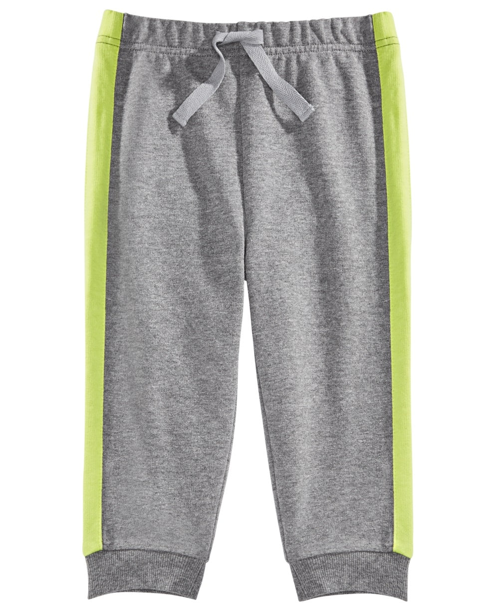 Calça jogger listrada lateral para bebê menino First Impressions cinza tamanho 18 meses