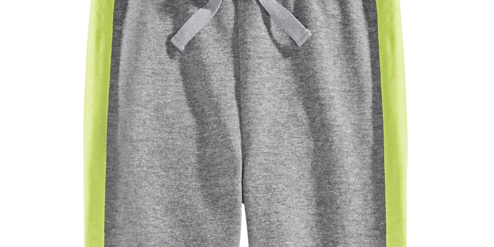 Calça jogger listrada lateral para bebê menino First Impressions cinza tamanho 18 meses