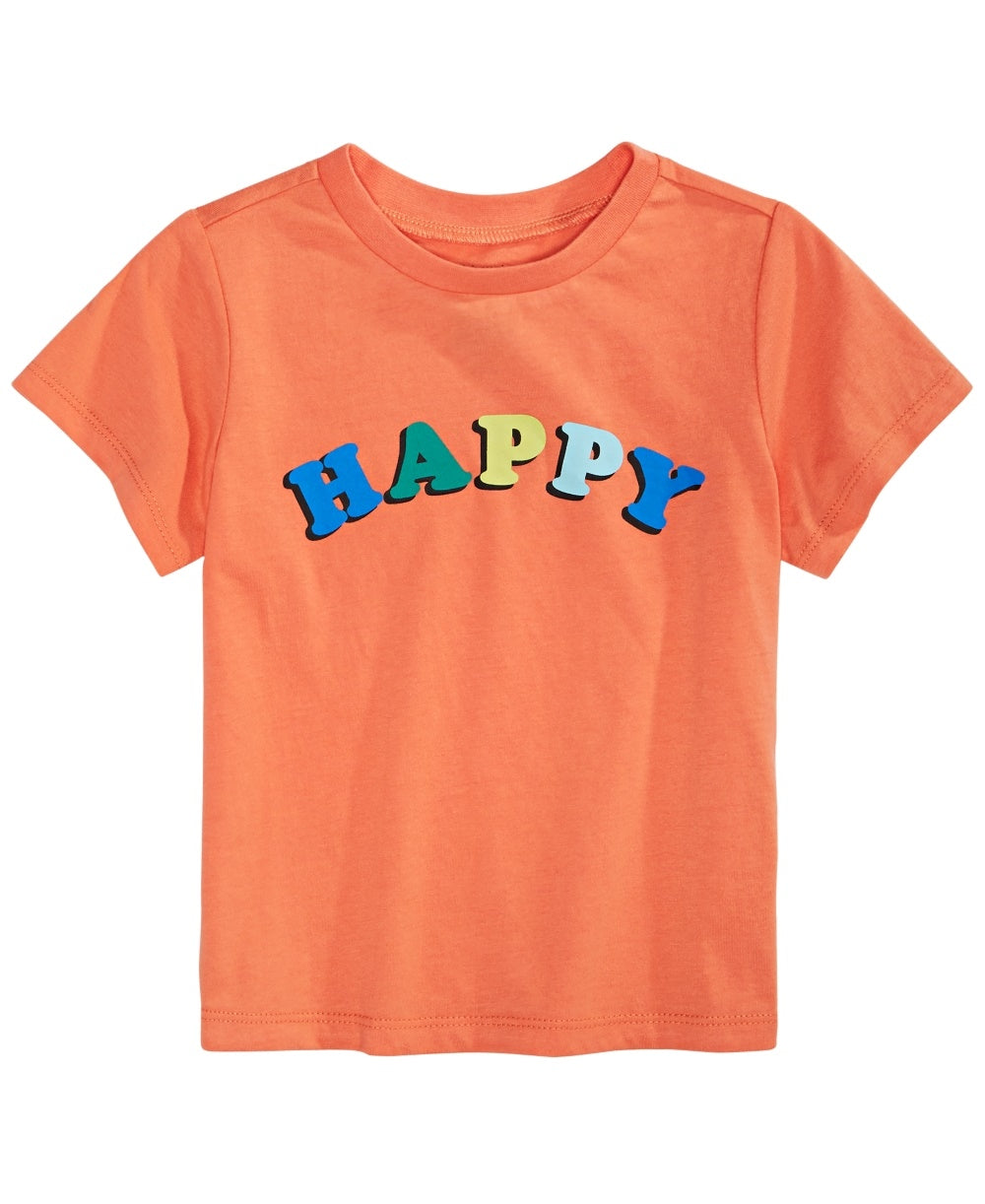 Camiseta de algodão estampada infantil First Impressions, tamanho 2T, laranja, tamanho REG