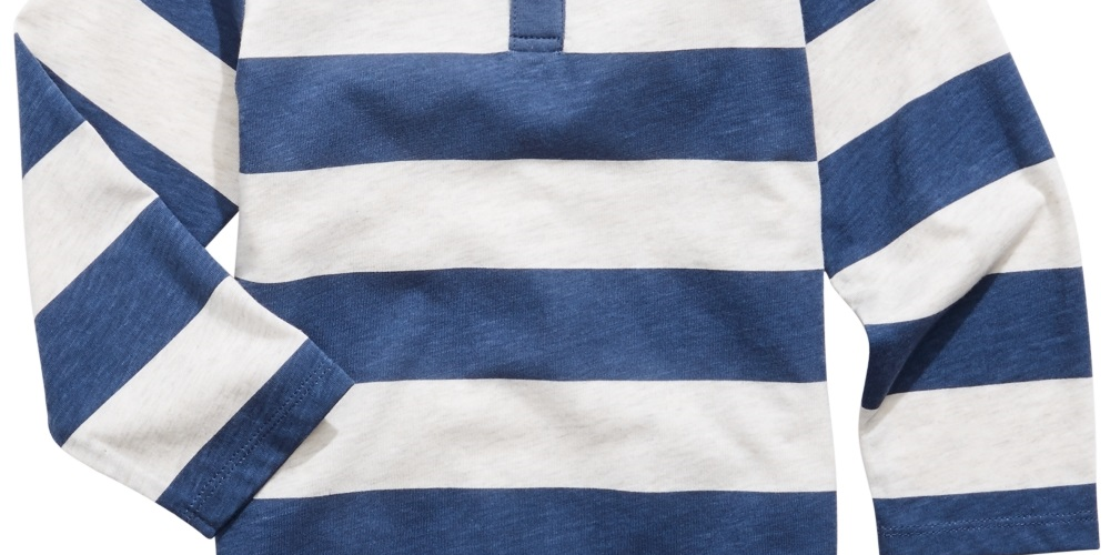 Camiseta Henley Listrada para Menino First Impressions Azul Tamanho 3-6 Meses