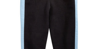 Calça jogger infantil First Impressions com listras laterais para bebês meninos, preta, tamanho 6