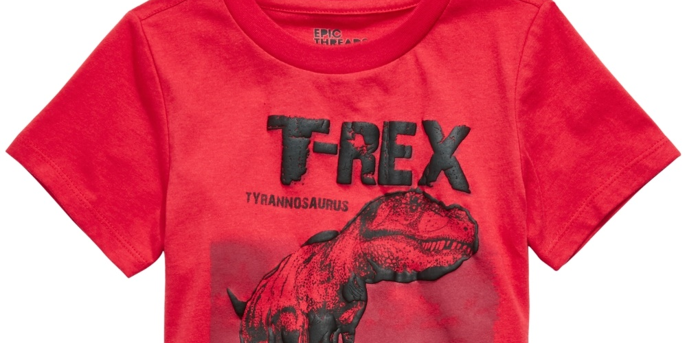 Camiseta T-Rex Infantil Epic Threads Vermelha Tamanho 7