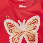 Camiseta infantil borboleta Epic Threads vermelha tamanho 5