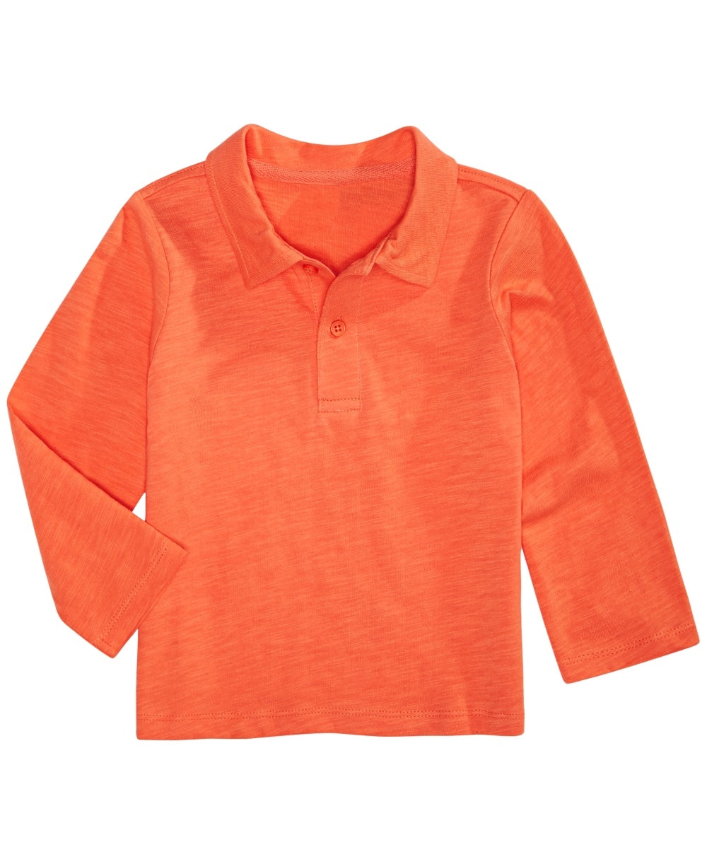 Camisa polo infantil de algodão First Impressions para meninos, laranja, tamanho 12