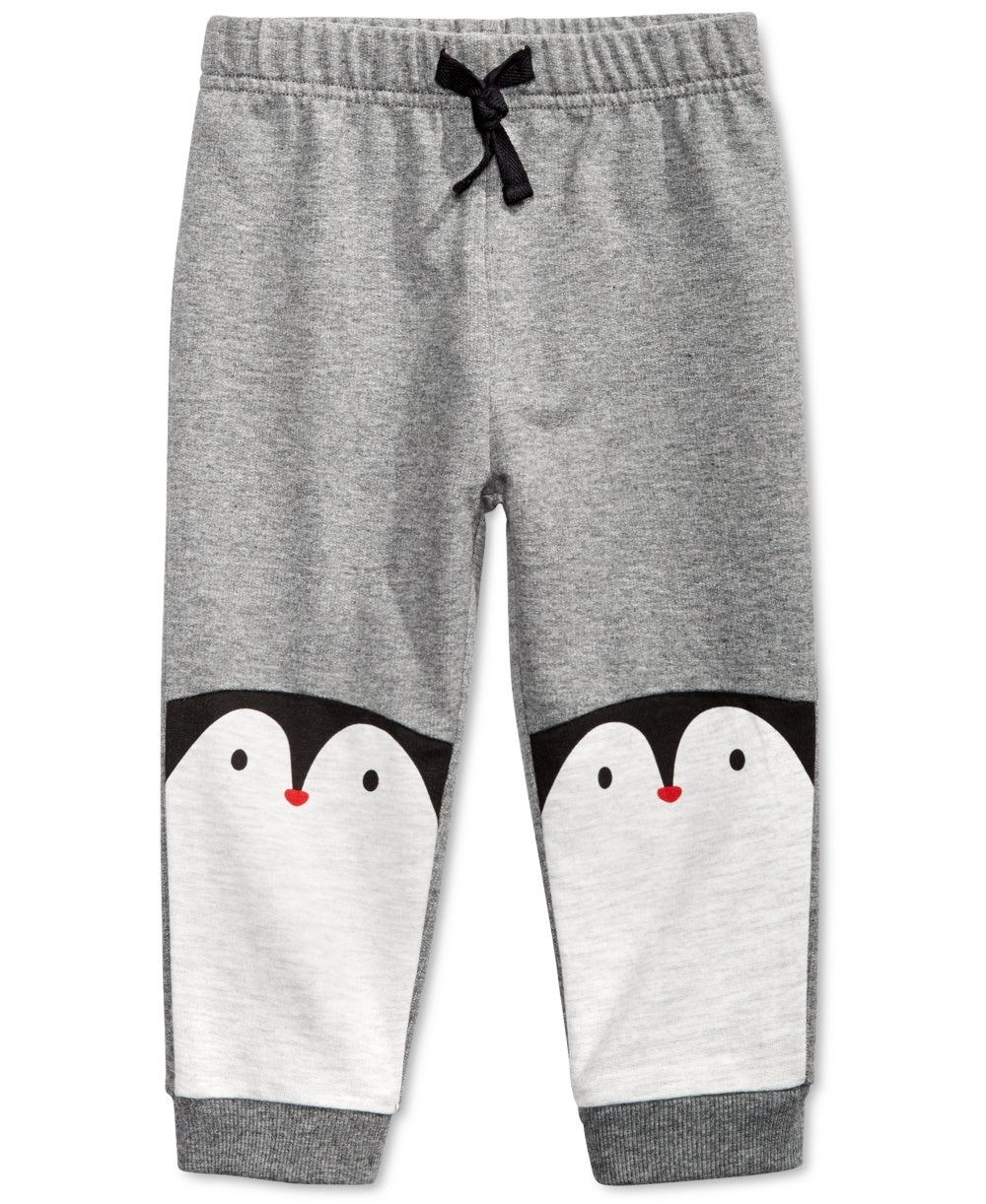 Calça Jogger Infantil First Impressions Penguins Cinza Tamanho 24 MOS