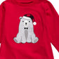 Camiseta estampada com urso de Papai Noel First Impressions para bebê menino, vermelha, tamanho 12 meses