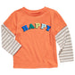 Camiseta infantil First Impressions para meninos, estampa alegre e em camadas, tamanho 3T, laranja
