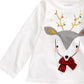 Camiseta infantil First Impressions com laço de rena para meninas, tamanho 2T