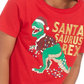 Camiseta infantil masculina com estampa de Papai Noel Saurus da Epic Threads, vermelha, tamanho 2
