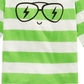 Camiseta infantil de algodão com estampa de rosto listrado First Impressions para bebês meninos, tamanho 18