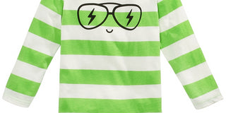 Camiseta infantil de algodão com estampa de rosto listrado First Impressions para bebês meninos, tamanho 18