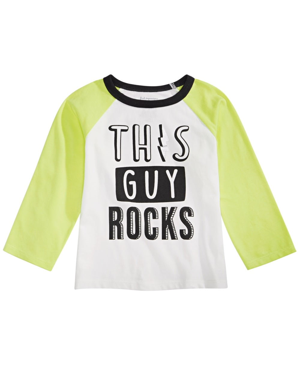 Camiseta infantil de algodão com estampa de rock First Impressions para bebês meninos, tamanho 24