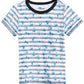 Camiseta listrada infantil Epic Threads Little Boy's Splatter, branca, tamanho 5