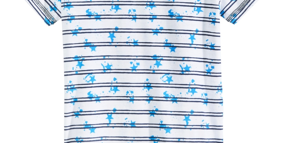 Camiseta listrada infantil Epic Threads Little Boy's Splatter, branca, tamanho 6