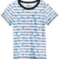 Camiseta infantil Epic Threads Little Boys Splatter Stripe, branca, tamanho 7