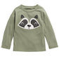 Camiseta infantil de algodão com estampa de guaxinim First Impressions para meninos, verde, tamanho 4T