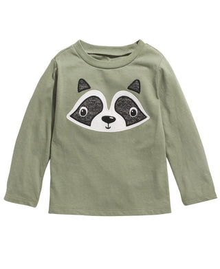 Camiseta infantil de algodão com estampa de guaxinim First Impressions para meninos, verde, tamanho 4T