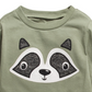 Camiseta infantil de algodão com estampa de guaxinim First Impressions para meninos, verde, tamanho 4T