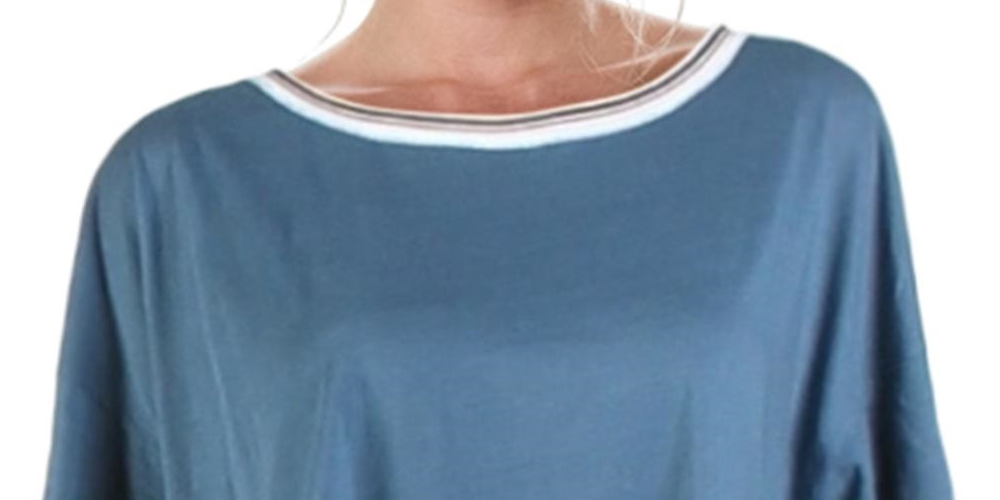 Camiseta feminina Free People Forever Yours Fitness Running Azul Escuro Tamanho P