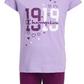 Conjunto de 2 peças de camiseta e calça jogger francesa Champion infantil para meninas, roxo, tamanho 2T