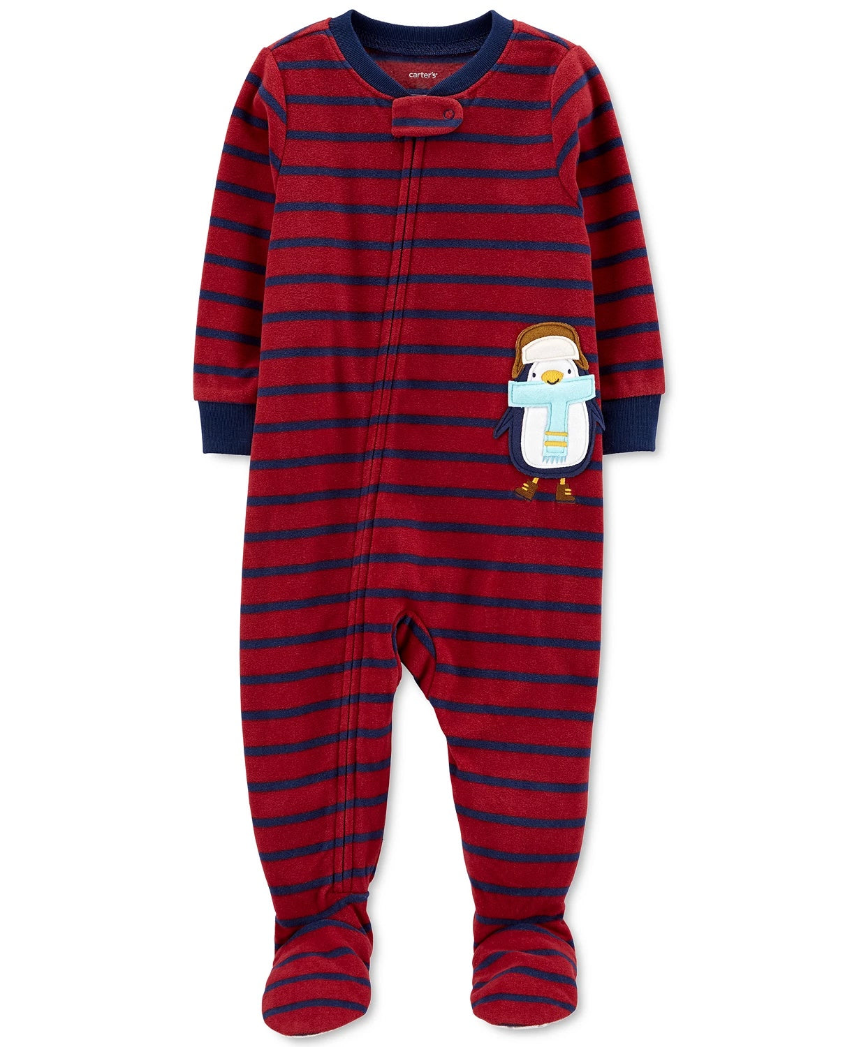 Pijama Carter's Kid's Toddler Boys Fleece com Pés Pinguim Vermelho Tamanho 4T