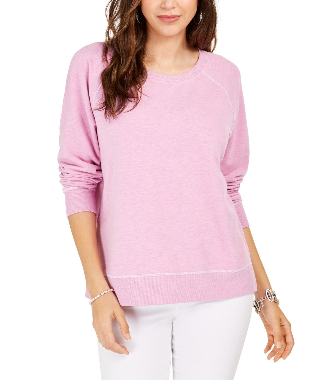 Moletom feminino com costura contrastante estilo &amp; co, roxo, tamanho grande