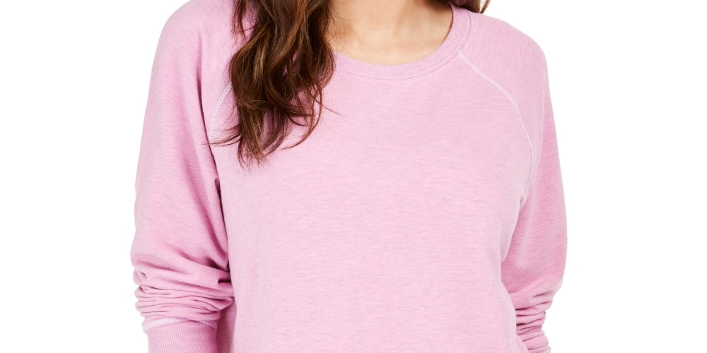 Moletom feminino com costura contrastante estilo &amp; co, roxo, tamanho grande