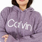 Calvin Klein Moletom com capuz feminino com estampa animal, roxo, tamanho 2X