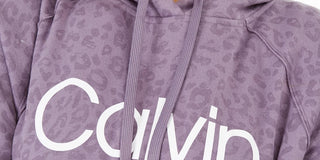 Calvin Klein Moletom com capuz feminino com estampa animal, roxo, tamanho 2X