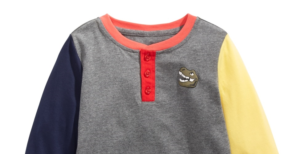 Camiseta infantil Epic Threads com estampa de dinossauro em blocos de cores, cinza, tamanho 3