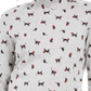 Blusa feminina Karen Scott com estampa de gatos e laços, gola falsa, cinza, tamanho PL