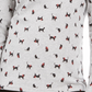 Blusa feminina Karen Scott com estampa de gatos e laços, gola falsa, cinza, tamanho PL