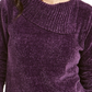 Karen Scott Suéter Feminino Gola Envelope Chenille Roxo Tamanho PS