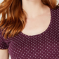 Camiseta feminina com estampa de borda Lucky Brand, roxa, tamanho extragrande