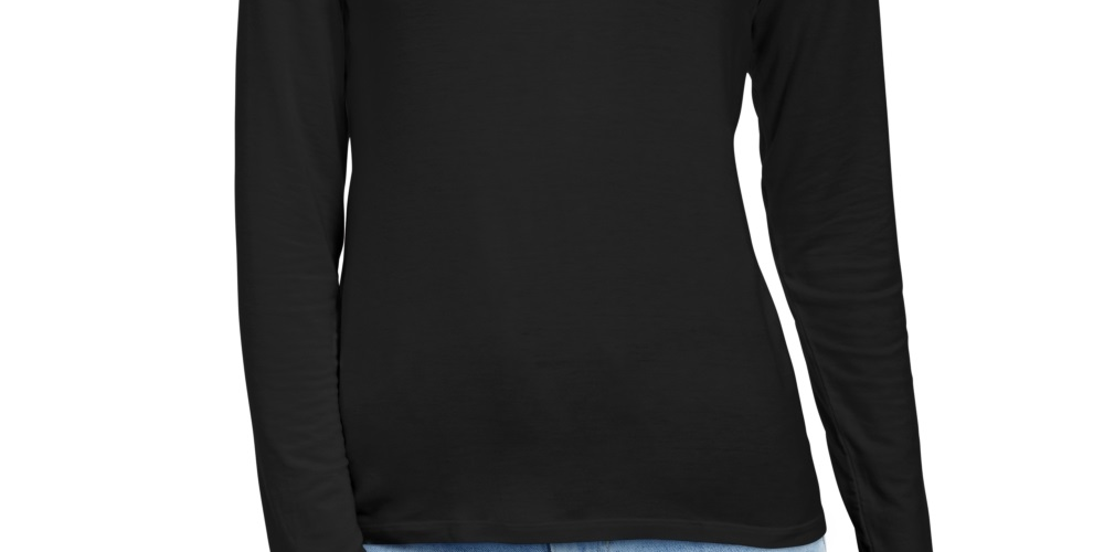 Blusa de gola falsa feminina Style &amp; Co, preta, tamanho pequeno grande