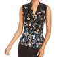 Blusa Calvin Klein Feminina Estampada Sem Mangas Azul Tamanho Pequeno X-Grande
