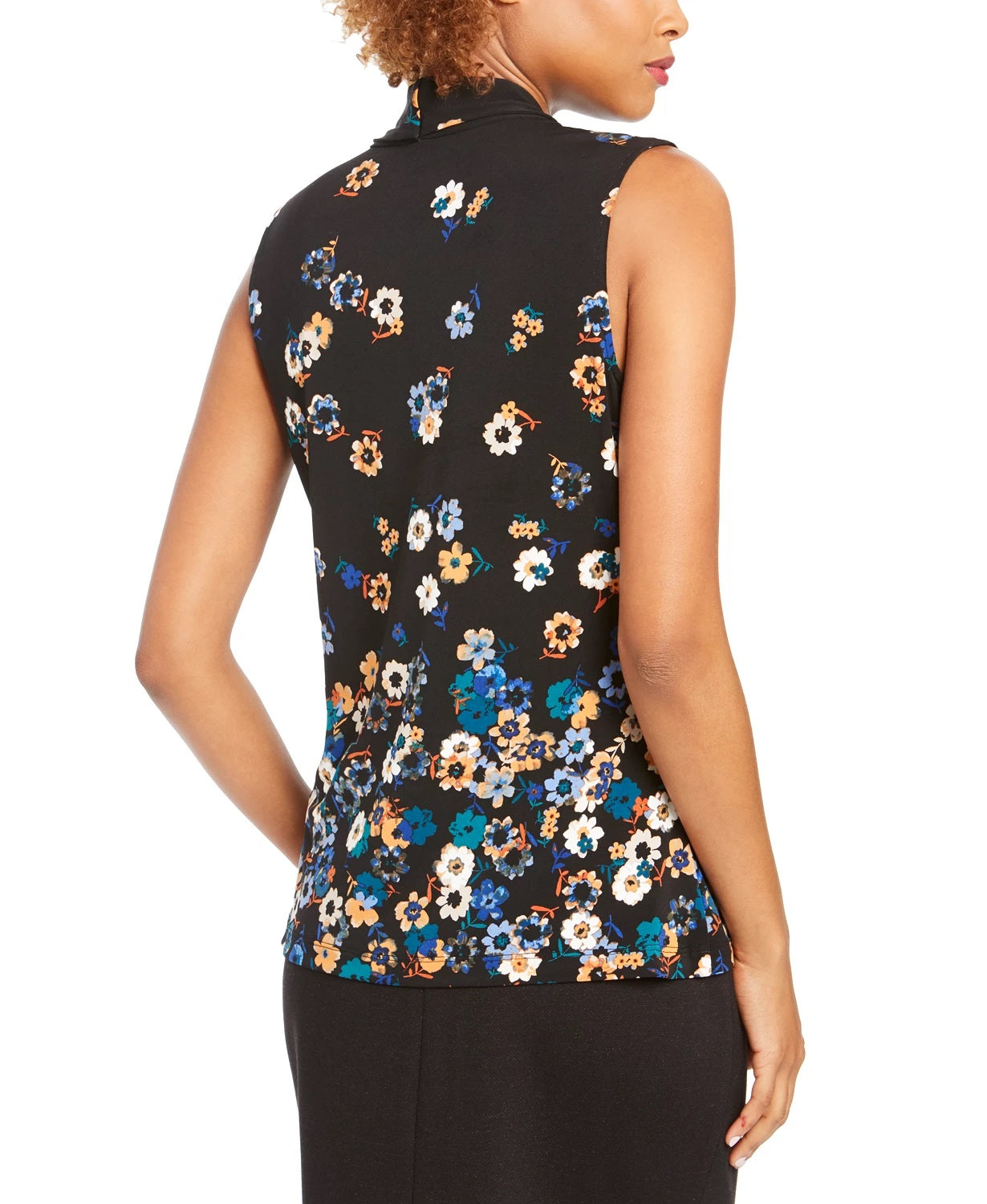 Blusa Calvin Klein Feminina Estampada Sem Mangas Azul Tamanho Pequeno X-Grande