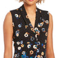 Blusa Calvin Klein Feminina Estampada Sem Mangas Azul Tamanho Pequeno X-Grande