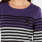 Karen Scott Top Listrado Feminino Petite Colorblock Roxo Tamanho Petit