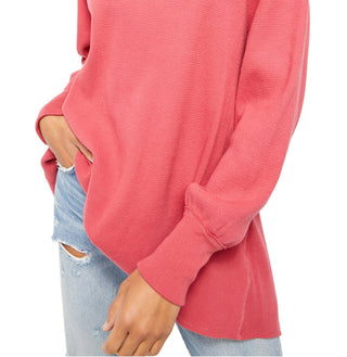 Blusa térmica feminina Amelia da Free People, rosa, tamanho médio