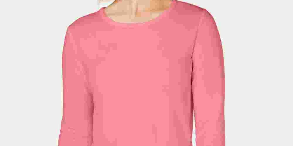 Camiseta feminina de manga comprida Ideology Active Wear Top rosa tamanho pequeno