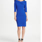Vestido tubinho com babados e decote em V DKNY feminino, azul, tamanho 8
