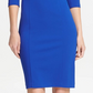 Vestido tubinho com babados e decote em V DKNY feminino, azul, tamanho 8
