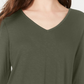Top feminino estilo &amp; co de chiffon com bainha pequena, verde médio, tamanho P