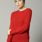 Suéter de cashmere feminino Charter Club com gola redonda, tamanho regular e pequeno, vermelho, pequeno e pequeno