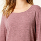 Top feminino estilo &amp; co com manga sino dupla, tamanho PL, vermelho