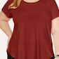 Camiseta feminina Alfani Plus com acabamento em cetim, tamanho 4X, vermelha